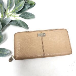 COLE HAAN Tan Pebbled Leather Wallet